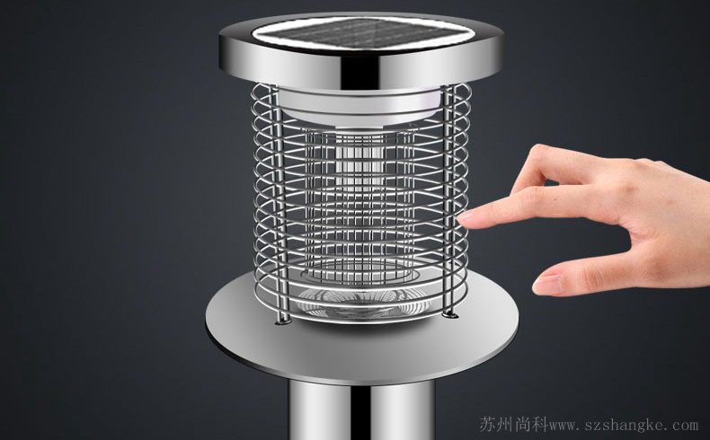 灭蚊灯安全性：不锈钢防护罩设计
